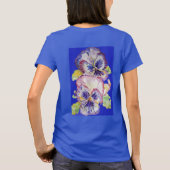 Lila Pansy Blumenmuster Wasserfarben Blume T-Shirt (Rückseite)