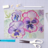 Lila Pansy Blütenfarbe Wasserfarbe Geburtstag Seidenpapier (Handwerk)