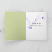 Lila Pansy Bouquet Geburtstag Karte (Innenseite)