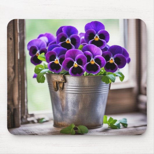 Lila Pansy Bouquet Mousepad (Vorne)