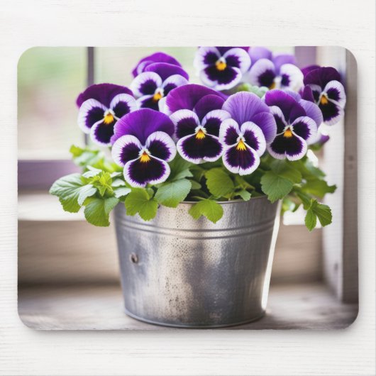 Lila Pansy Bouquet Mousepad (Vorne)