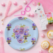 Lila Pansy-Dot-Blume-Musterpapierplatte Party Pappteller (Party)