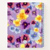 Lila Pansy Elegant Blumengarten SpiralNotebook Notizblock (Rückseite)