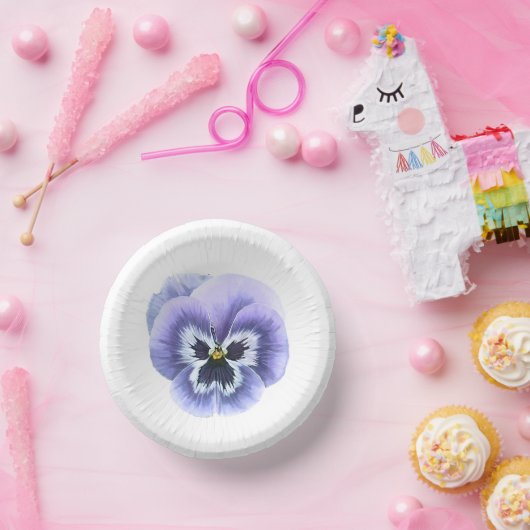 Lila Pansy Face Botanic Art Paper Teller (Party)