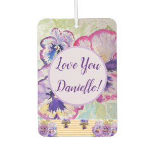 Lila Pansy floral Blume Car Air Freshener Autolufterfrischer