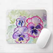 Lila Pansy Floral Blume Computermatte Pad Mousepad (Mit Mouse)