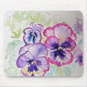 Lila Pansy Floral Blume Computermatte Pad Mousepad (Vorne)