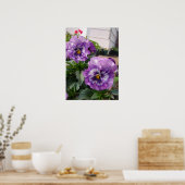 Lila Pansy Floral Blume Fotoster Poster (Küche)