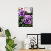 Lila Pansy Floral Blume Fotoster Poster (Heimbüro)