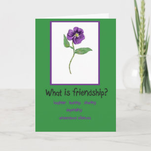 Lila Pansy Friend Paper Card Karte
