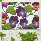 Lila Pansy-Garten-Küchen-Tuch Geschirrtuch (Gefaltet)
