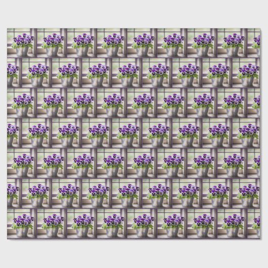 Lila Pansy Geschenkpapier (Flach)