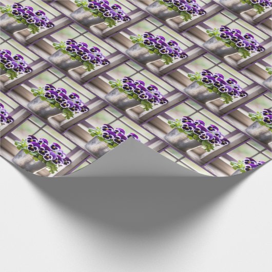 Lila Pansy Geschenkpapier (Ecke)