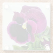 Lila Pansy Glasuntersetzer (Rückseite)