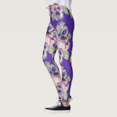 Lila Pansy Glorious Floral Blume Leggings (Links)