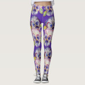 Lila Pansy Glorious Floral Blume Leggings (Vorderseite)