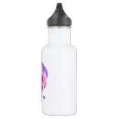 Lila Pansy Individuelle Name Wasserflasche (Rechts)