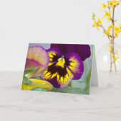 Lila Pansy Karte (Gelbe Blume)