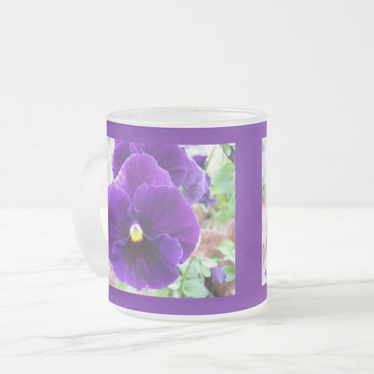 Lila Pansy Mattglastasse (Vorderseite Links)