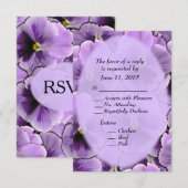 Lila Pansy mit Entree Choice RSVP Card Karte (Vorne/Hinten)