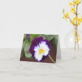 Lila Pansy-Mitteilungskarten, leeres Innere Karte (Gelbe Blume)