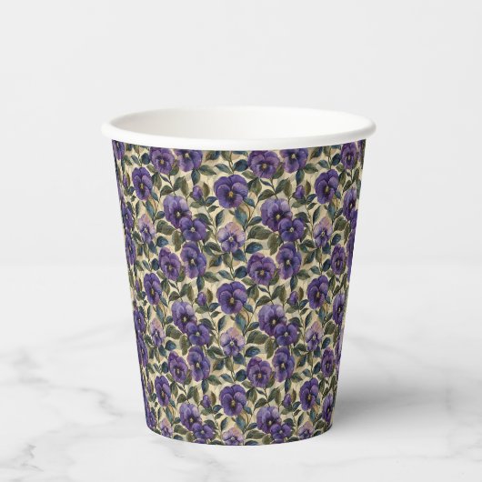 Lila Pansy Paper Cups Party-Tablettenware Pappbecher (Vorderseite)