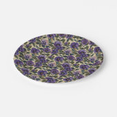 Lila Pansy Paper Plate Party Tablette Pappteller (Schrägansicht)
