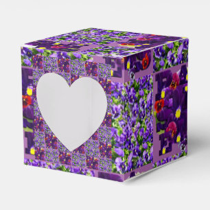 Lila Pansy Patchwork Print, Geschenkschachtel