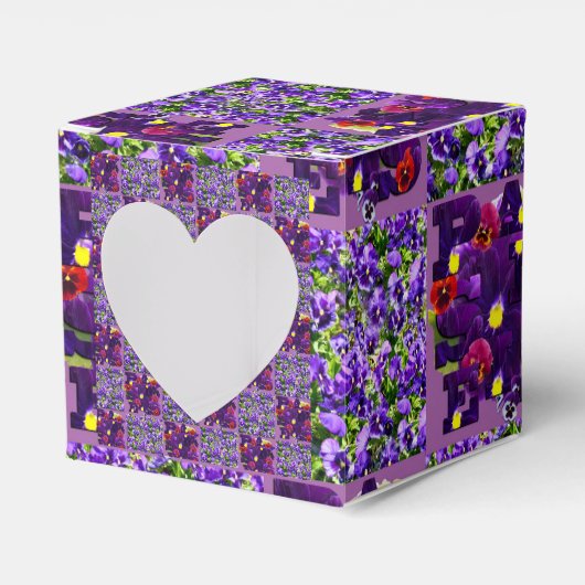 Lila Pansy Patchwork Print, Geschenkschachtel (Vorderseite)