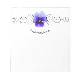 Lila Pansy Personalisiert Notepad Notizblock