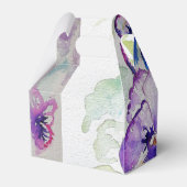 Lila Pansy Pink Blume Floral Wasserfarbe Geschenkschachtel (Rückseite)