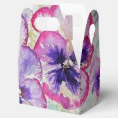 Lila Pansy Pink Blume Floral Wasserfarbe Geschenkschachtel (Geöffnet)