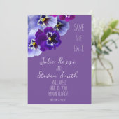 Lila Pansy Platz Save the Date (Stehend Vorderseite)