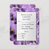 Lila Pansy RSVP Card mit Entree Choice (Vorne/Hinten)