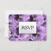 Lila Pansy RSVP Card mit Entree Choice (Rückseite)