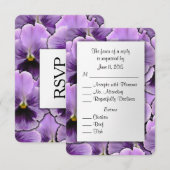 Lila Pansy RSVP Card mit Entree Choice Karte (Vorne/Hinten)