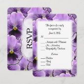 Lila Pansy RSVP Card mit Entree Choice Karte (Vorne/Hinten)
