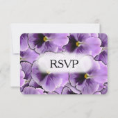Lila Pansy RSVP Card mit Entree Choice Karte (Rückseite)