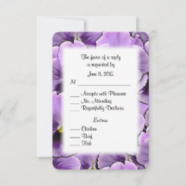 Lila Pansy RSVP Card mit Entree Choice Karte