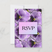 Lila Pansy RSVP Card mit Entree Choice Karte (Rückseite)