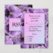 Lila Pansy RSVP Card mit Entree Choice Karte (Vorne/Hinten)