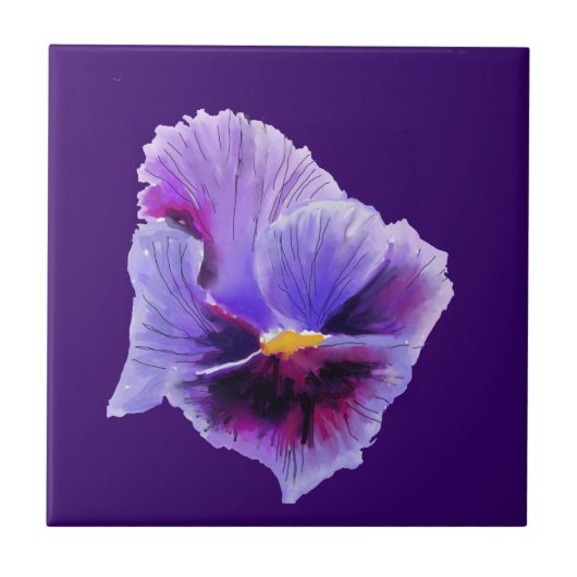 Lila Pansy Tile Fliese (Vorderseite)