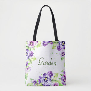 Lila Pansy Tote Bag Tasche
