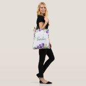 Lila Pansy Tote Bag Tasche (Am Model)