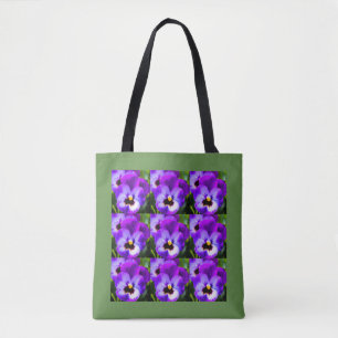 Lila Pansy Tote Bag Tasche