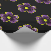 Lila Pansy-Verpackungs-Papier Geschenkpapier (Ecke)