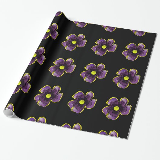 Lila Pansy-Verpackungs-Papier Geschenkpapier (Ungerollt)