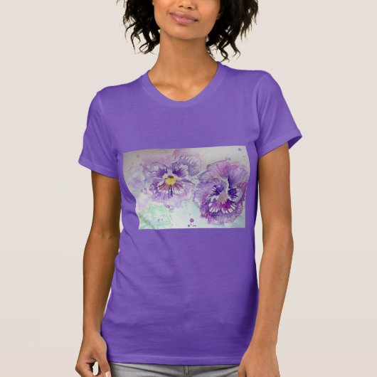 Lila Pansy Violett Blume Art Shirt (Vorderseite)