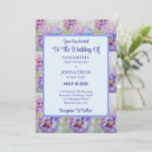 Lila Pansy Watercolor Blume Hochzeit Einladung (Stehend Vorderseite)