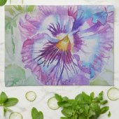 Lila Pansy Watercolor Womens Lavendel Violet Geschirrtuch (Gefaltet)